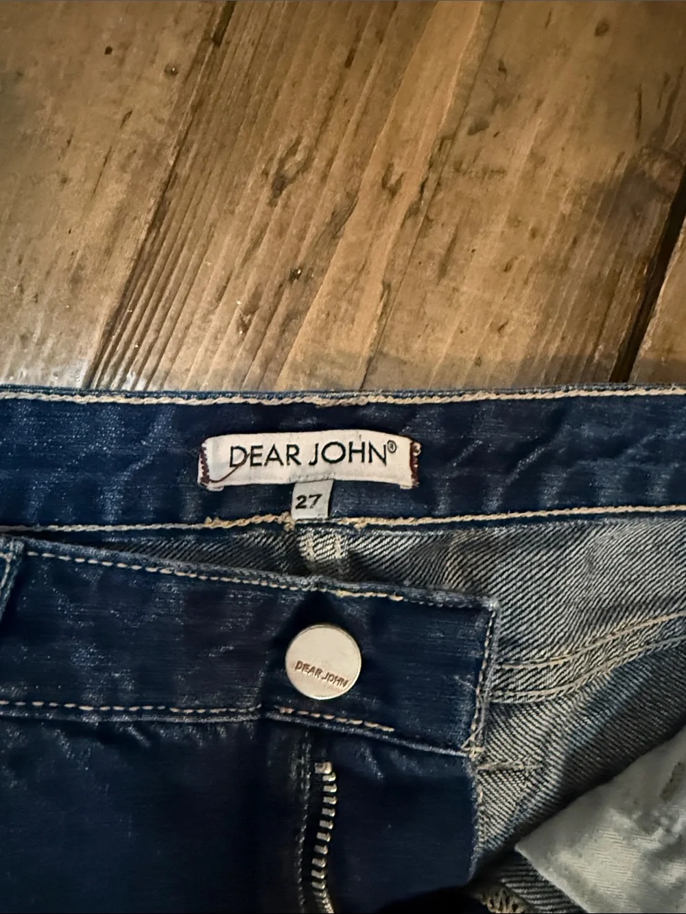 Dear John Dark Blue Distressed Cropped Jeans